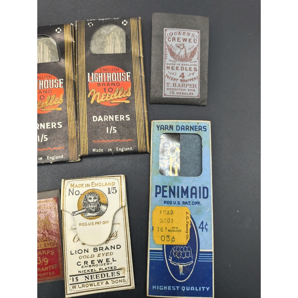 Vintage/Antique 1920s-1960s Sewing Needle Packets Lot of 12, England - Picture 4 of 8